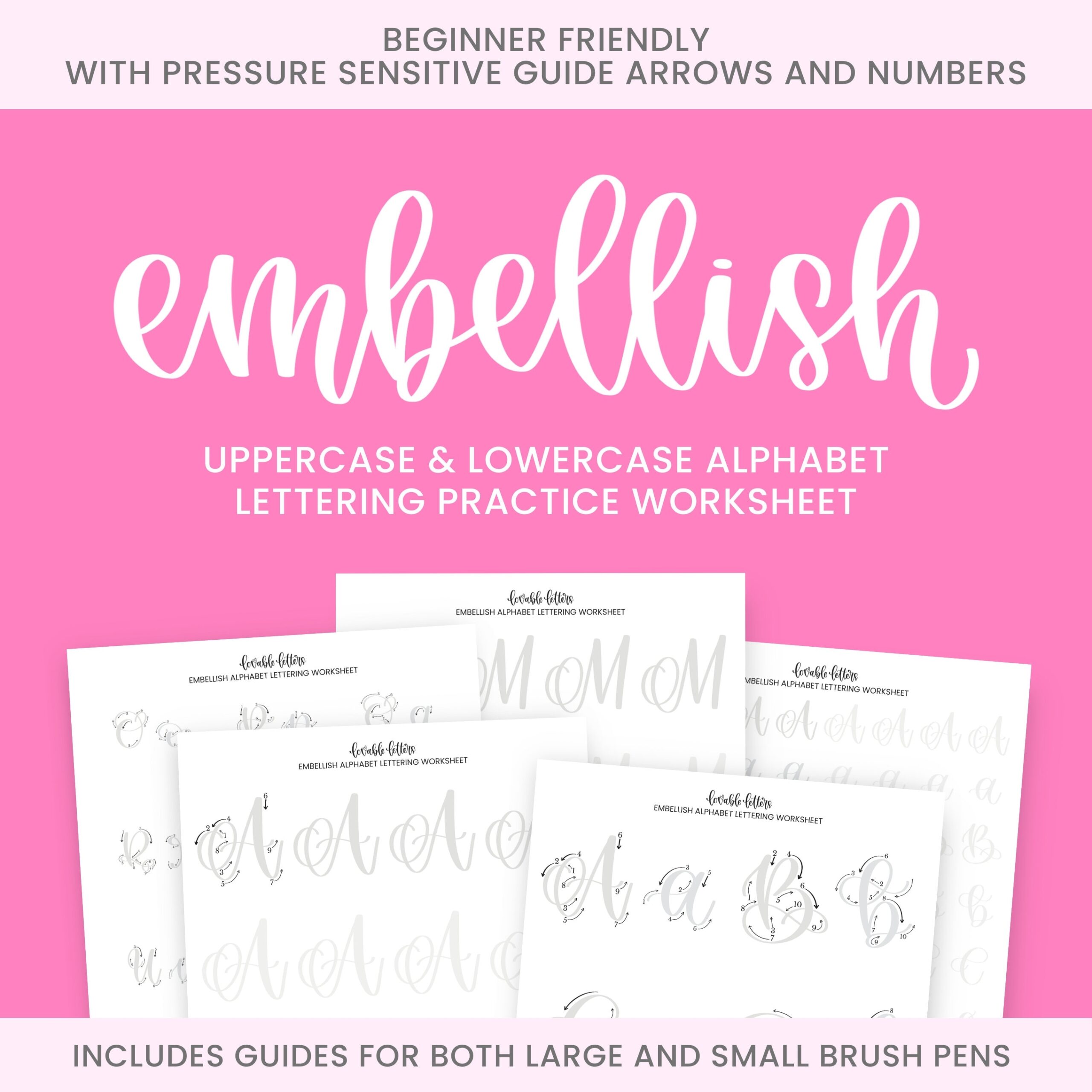 Embellish Alphabet Lettering Worksheet