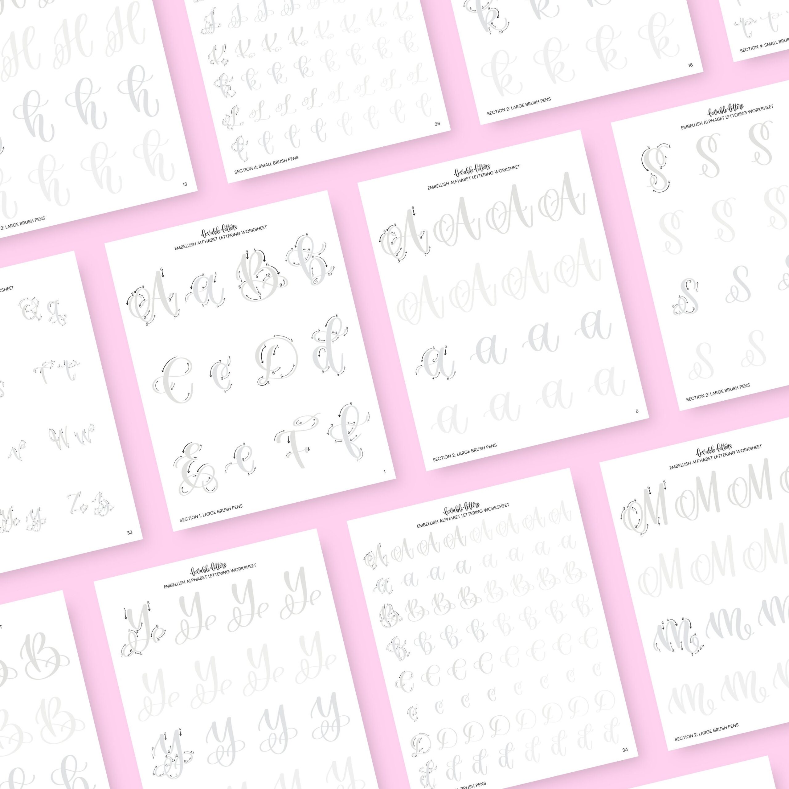 Embellish Alphabet Lettering Worksheet