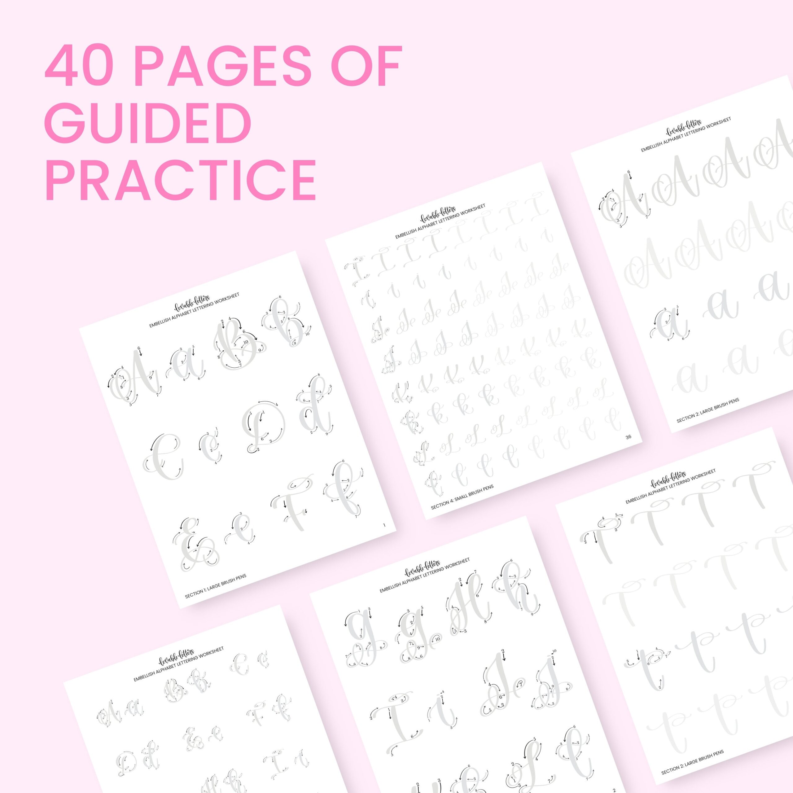 Embellish Alphabet Lettering Worksheet