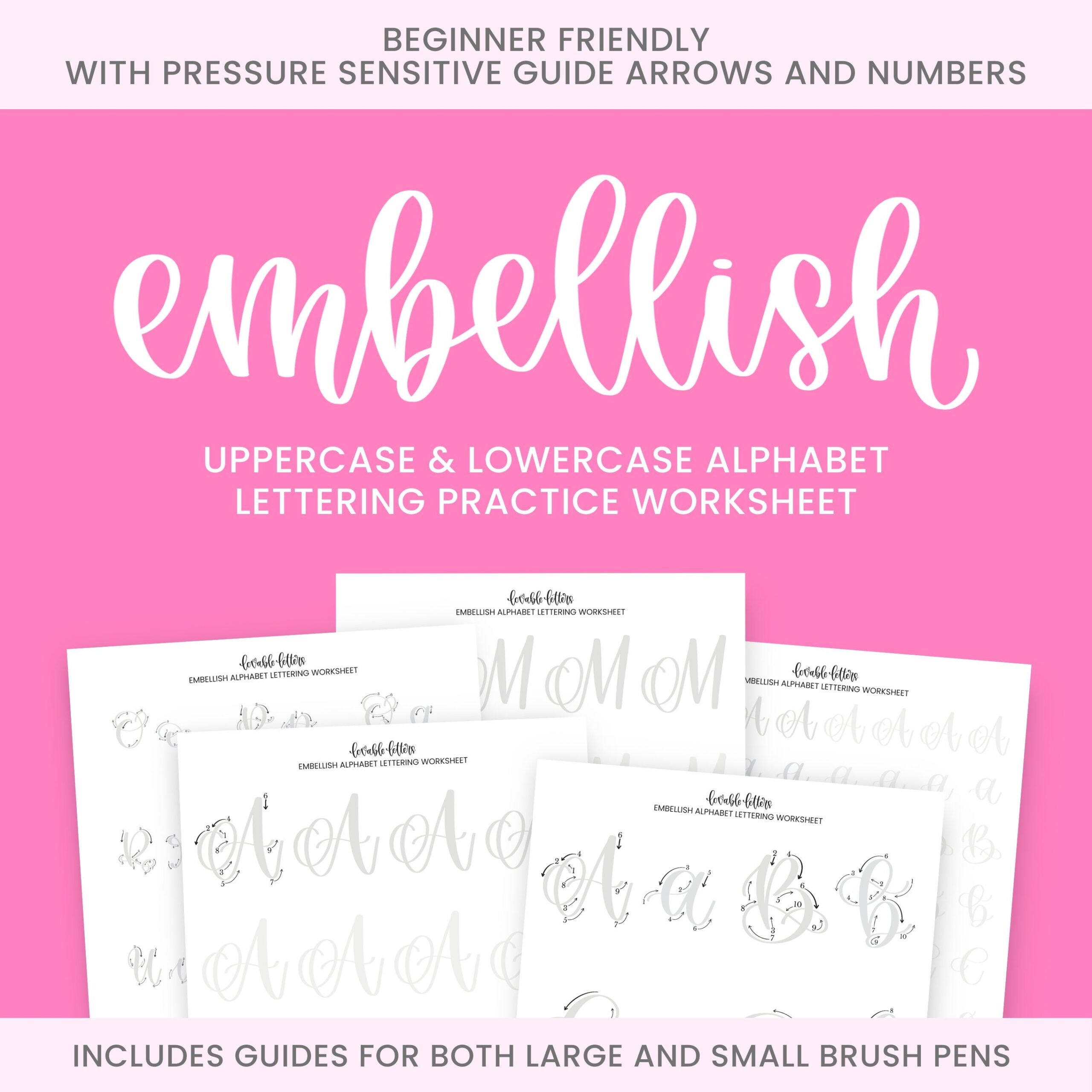 Embellish Alphabet Lettering Worksheet