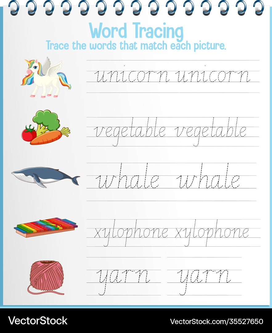 English Alphabet Tracing Worksheets Royalty Free Vector