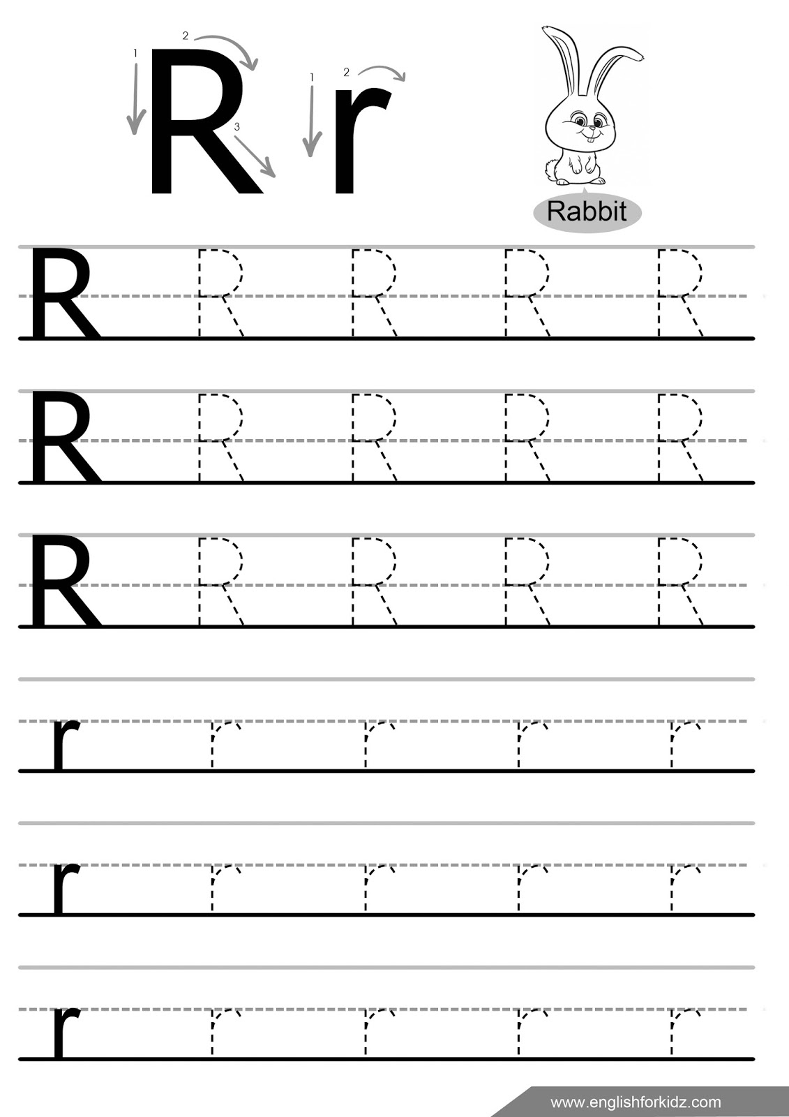 English For Kids Step By Step Letter R Worksheets Flash Cards Coloring Pages