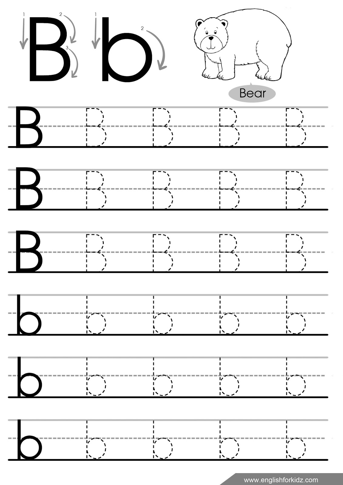 English For Kids Step By Step Letter Tracing Worksheets Letters 