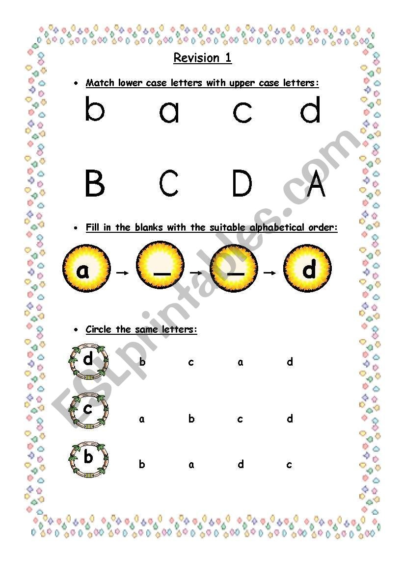 English Worksheets Alphabet Revision Worksheet
