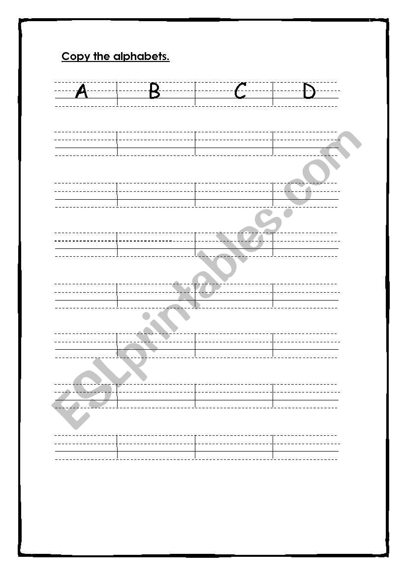 Alphabet Copy Worksheets
