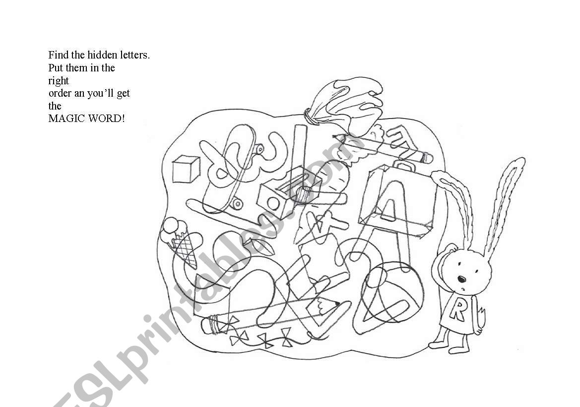 English Worksheets Hidden Letters