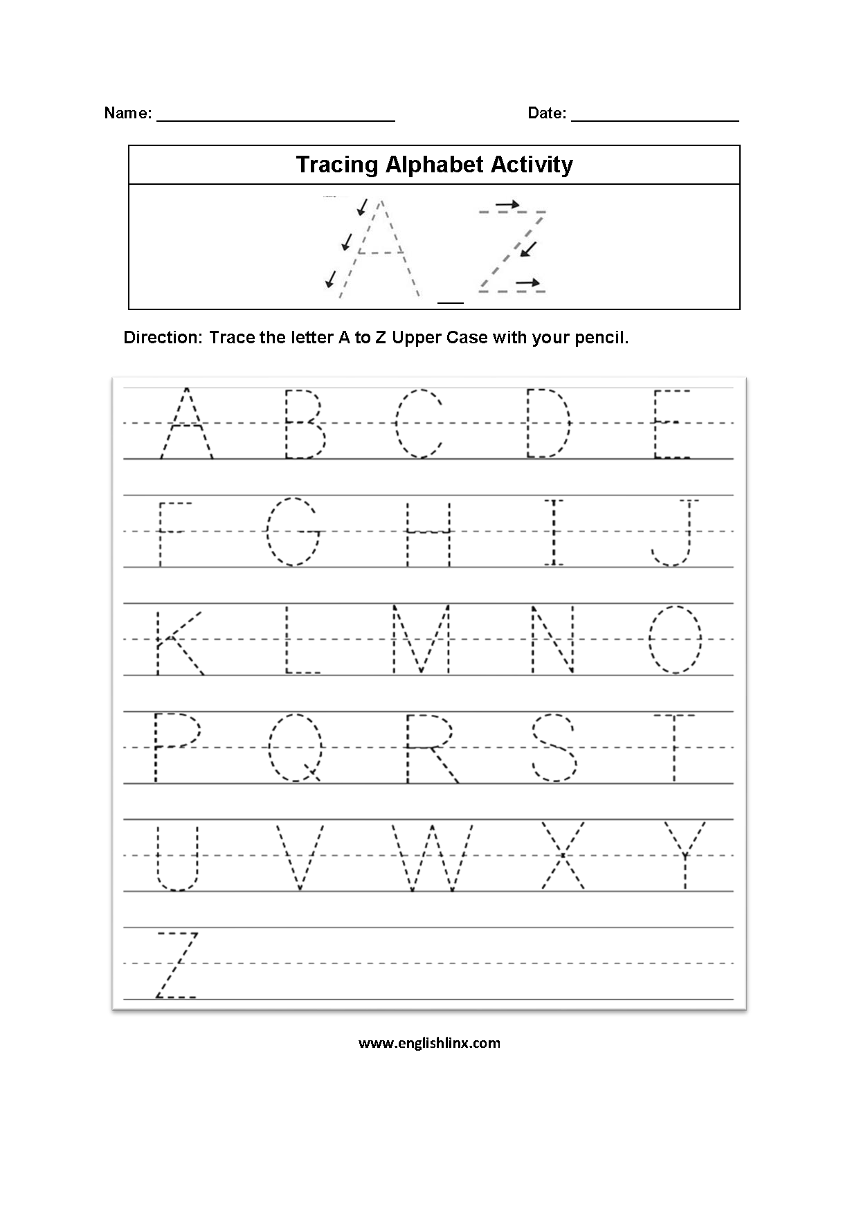 English Alphabet Worksheet