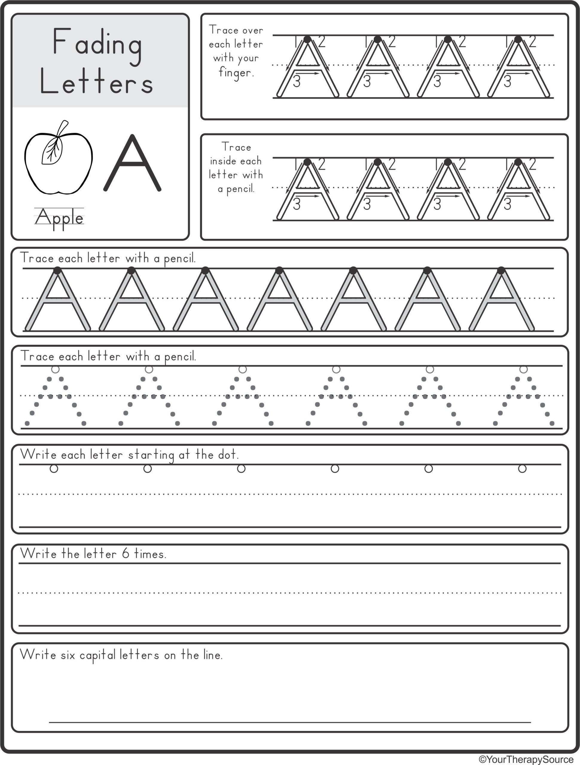 Fading Alphabet Double Line OR Dotted Line Style