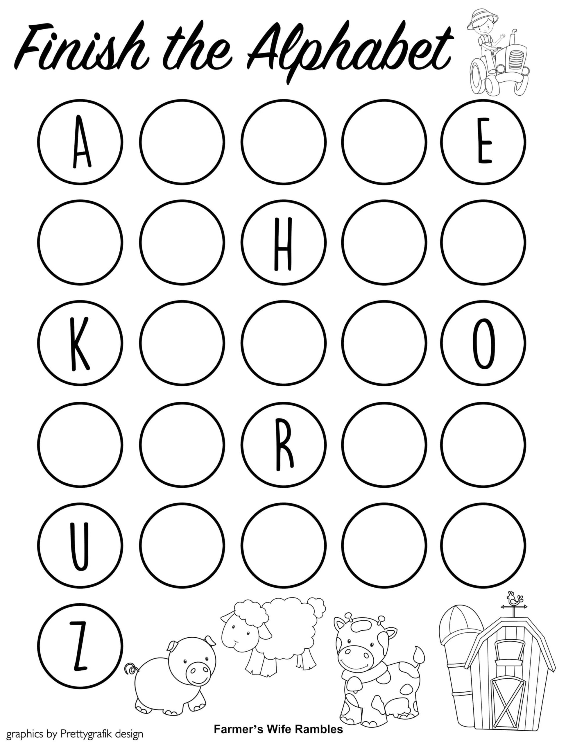 Complete The Alphabet Worksheets