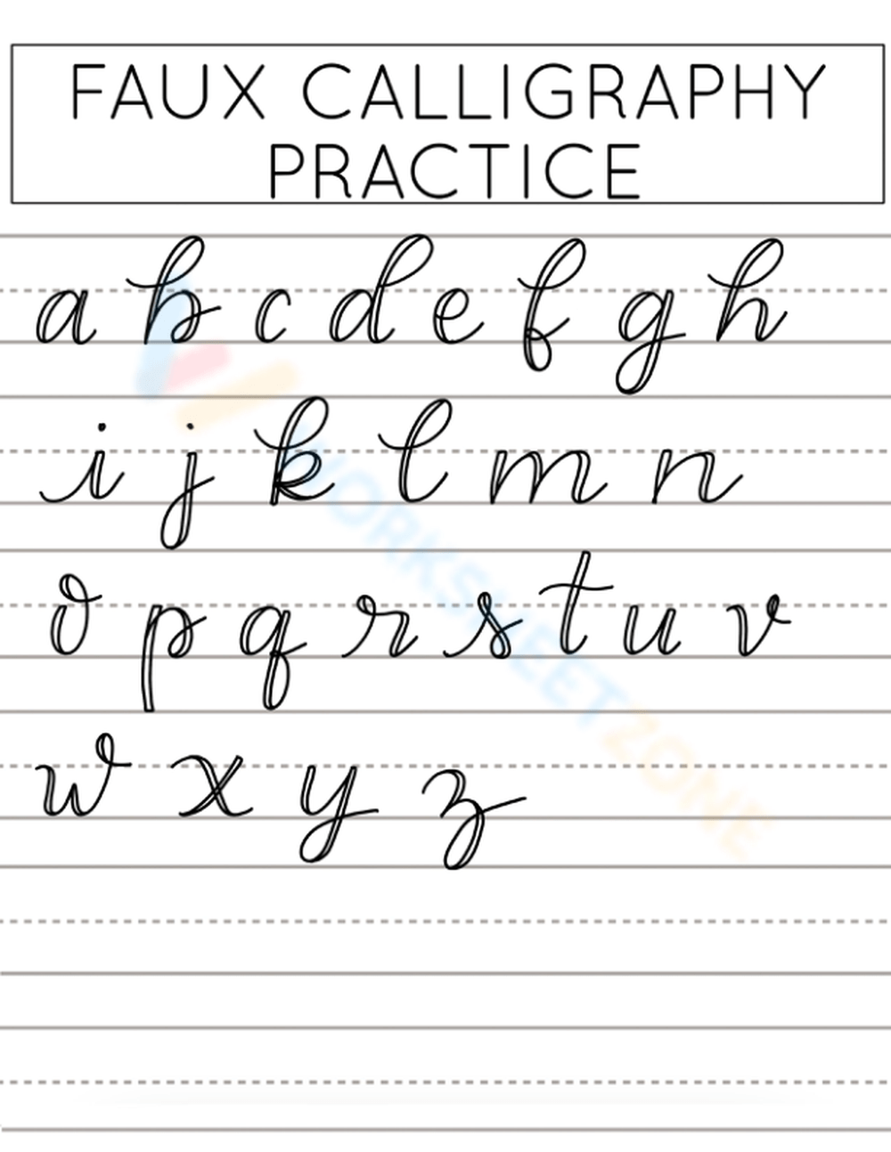 Faux Calligraphy Practice Worksheets Hot Digital