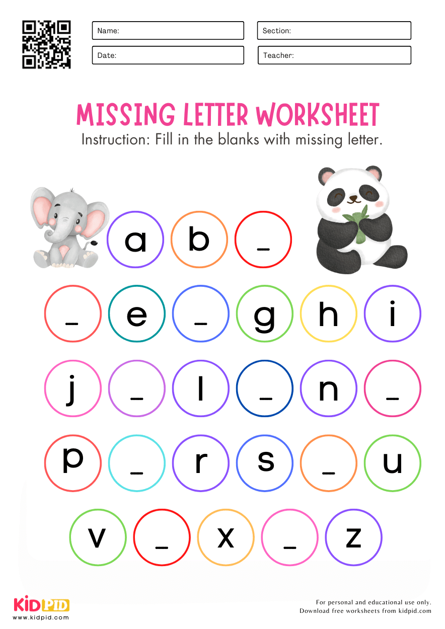 Missing Alphabet Worksheets Pdf Free Download