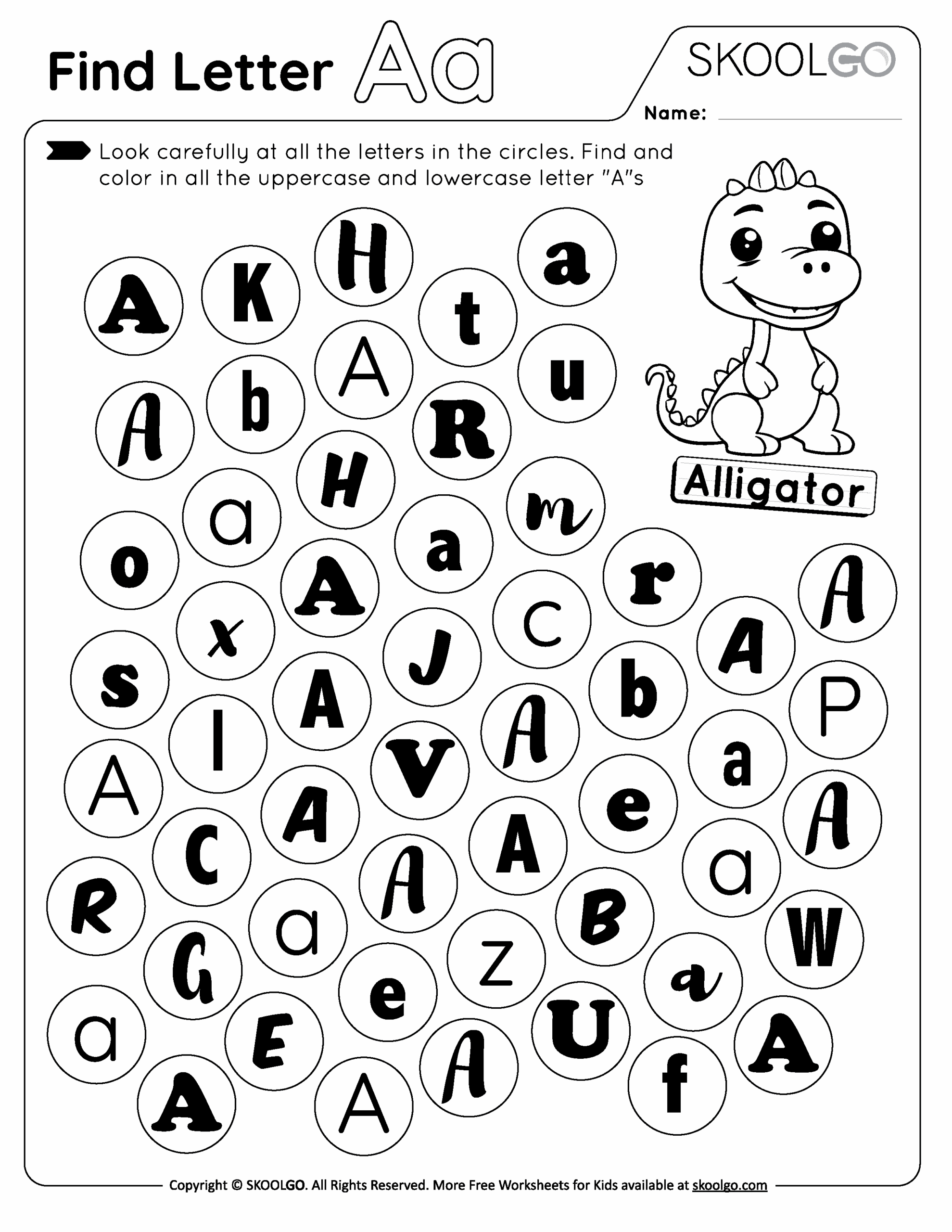 Finding Alphabet Worksheets