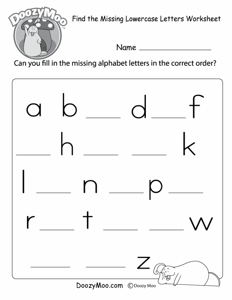 Find The Missing Lowercase Letters Worksheet Free Printable