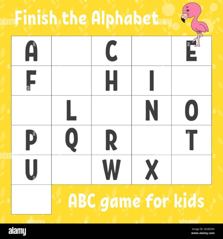 Finish The Alphabet ABC Game For Kids Education Developing