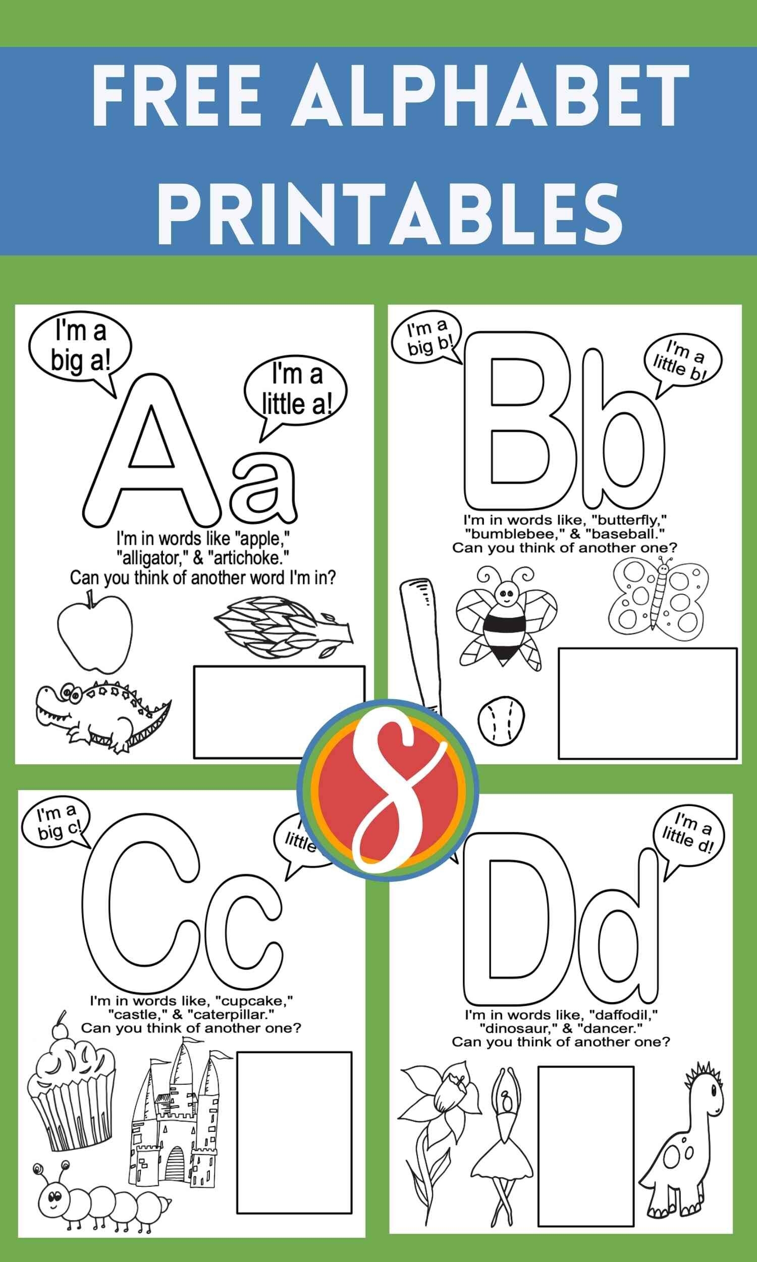 Free Printable Preschool Alphabet Coloring Pages
