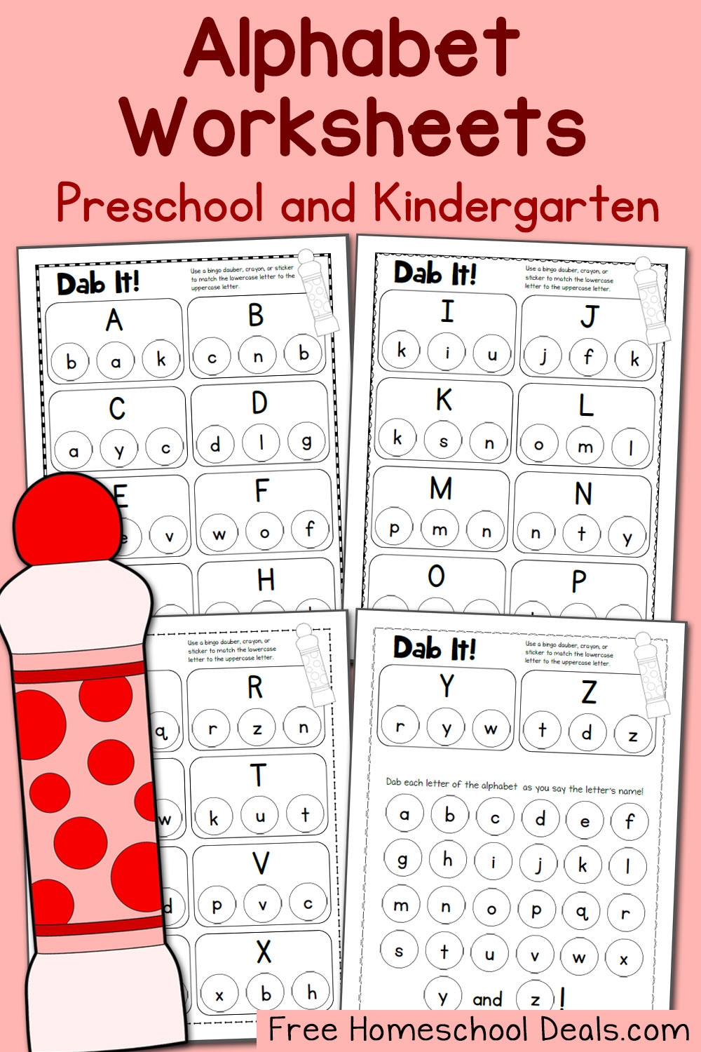 Alphabet Dab Worksheets