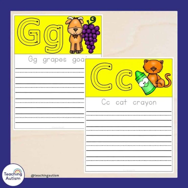 Free Alphabet Handwriting Practice Worksheets Teaching Autism