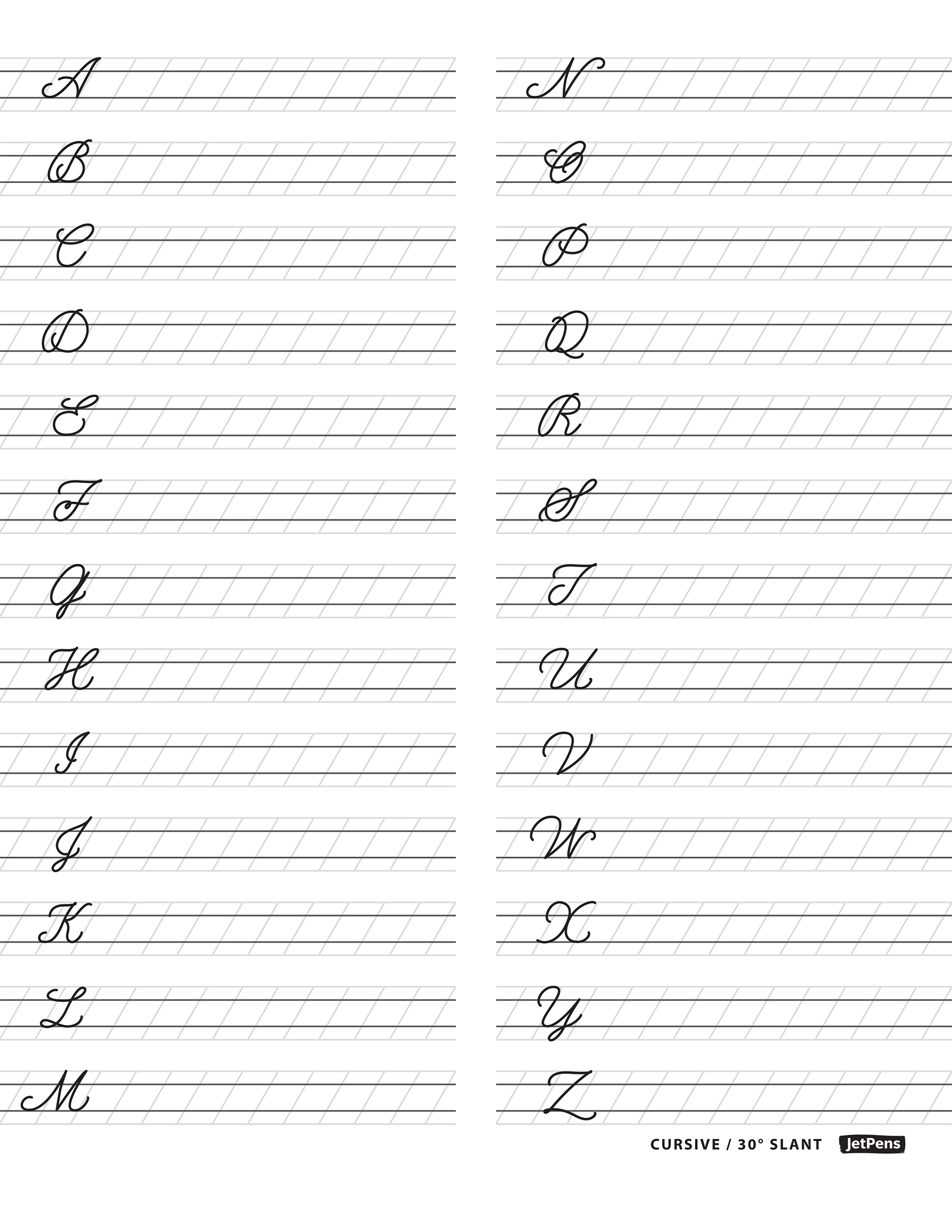 Free Printable Cursive Alphabet Worksheet