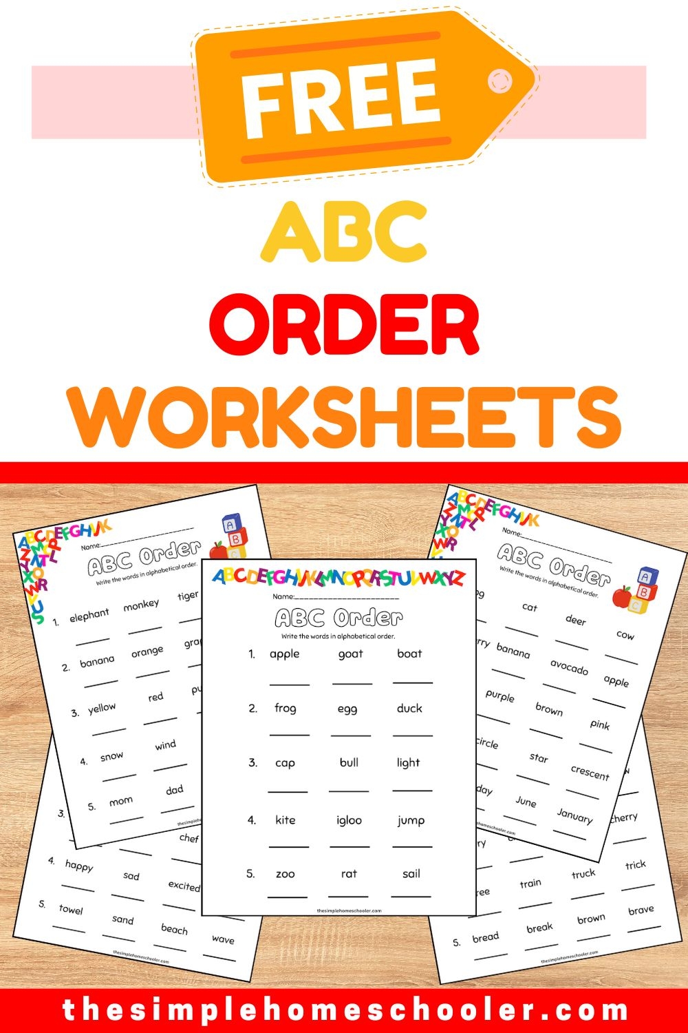 Free Alphabetizing Worksheets ABC Order Made Easy The Simple 