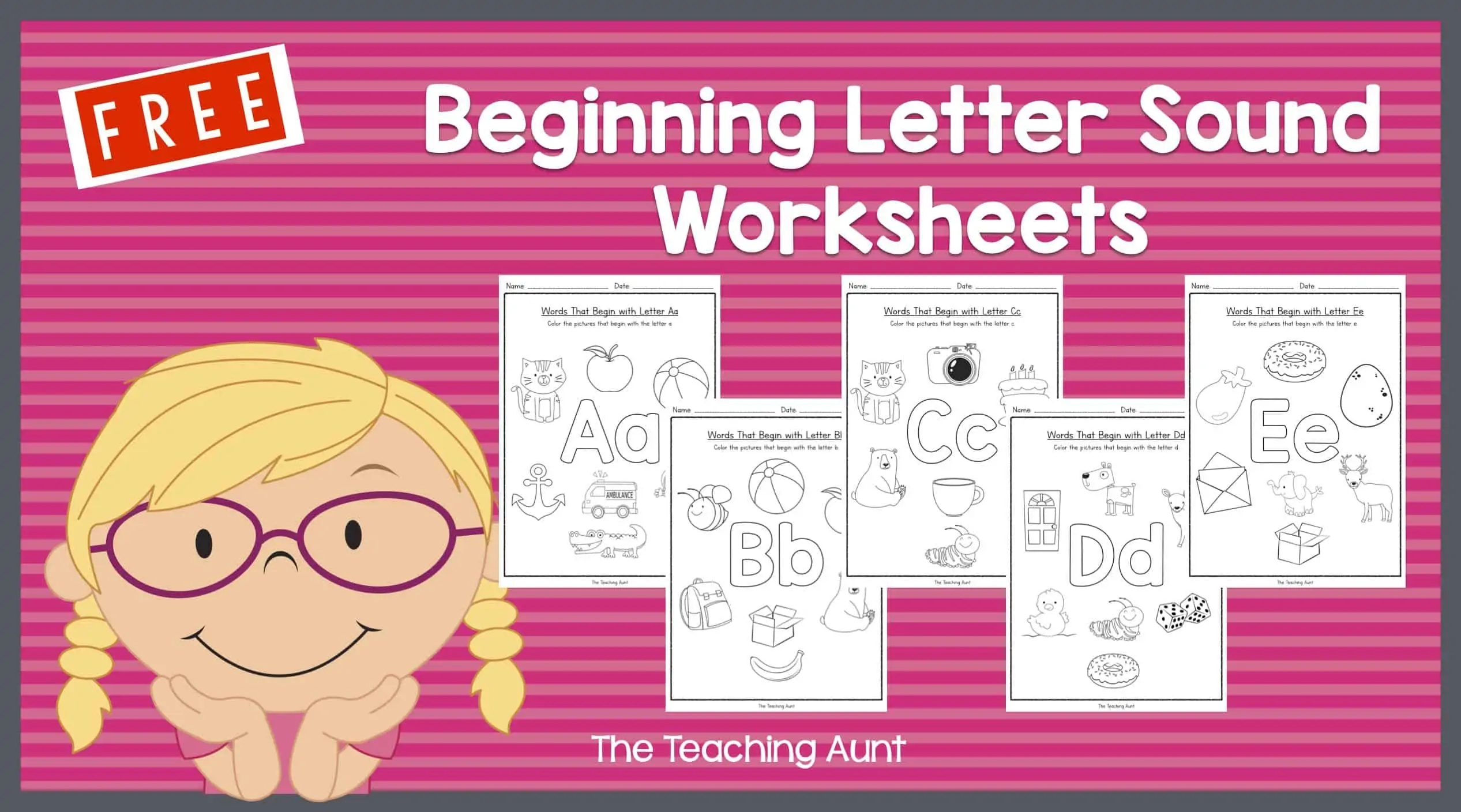 Free Beginning Letter Sounds Worksheets The Teaching Aunt