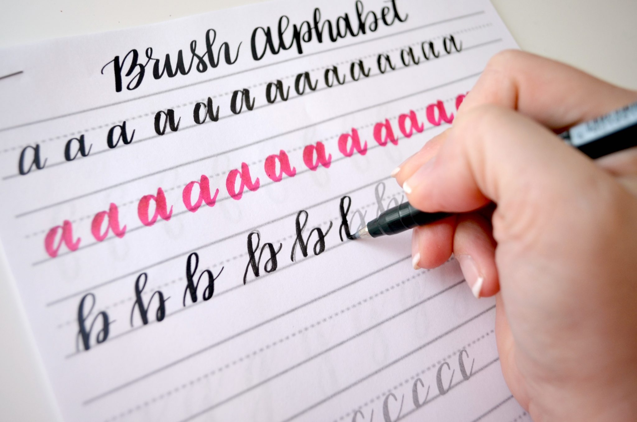 Free Brush Lettering Practice Sheets Lowercase Alphabet Worksheets Library