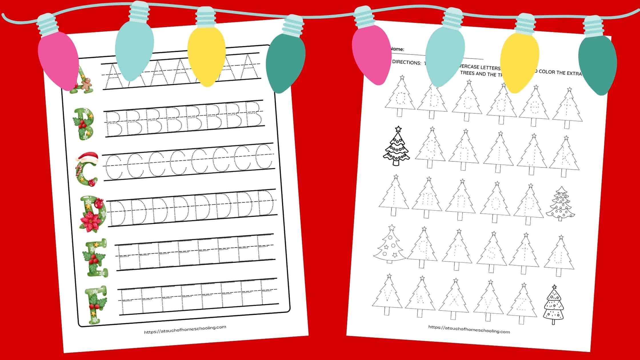 FREE Christmas Alphabet Printable Worksheets For Preschool U0026 Kindergarten