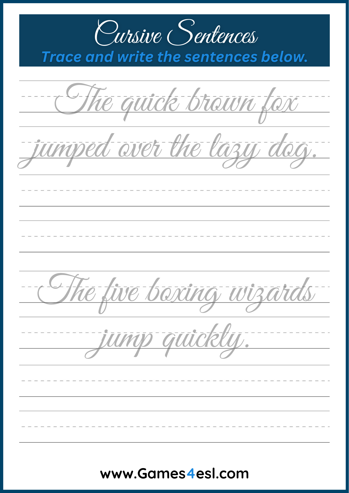 Cursive Alphabet A To Z Worksheets