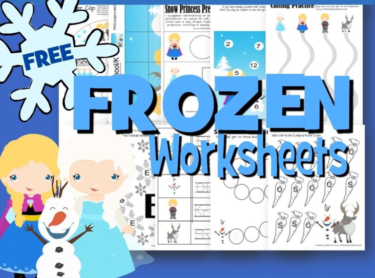 FREE Frozen Worksheets For Kids