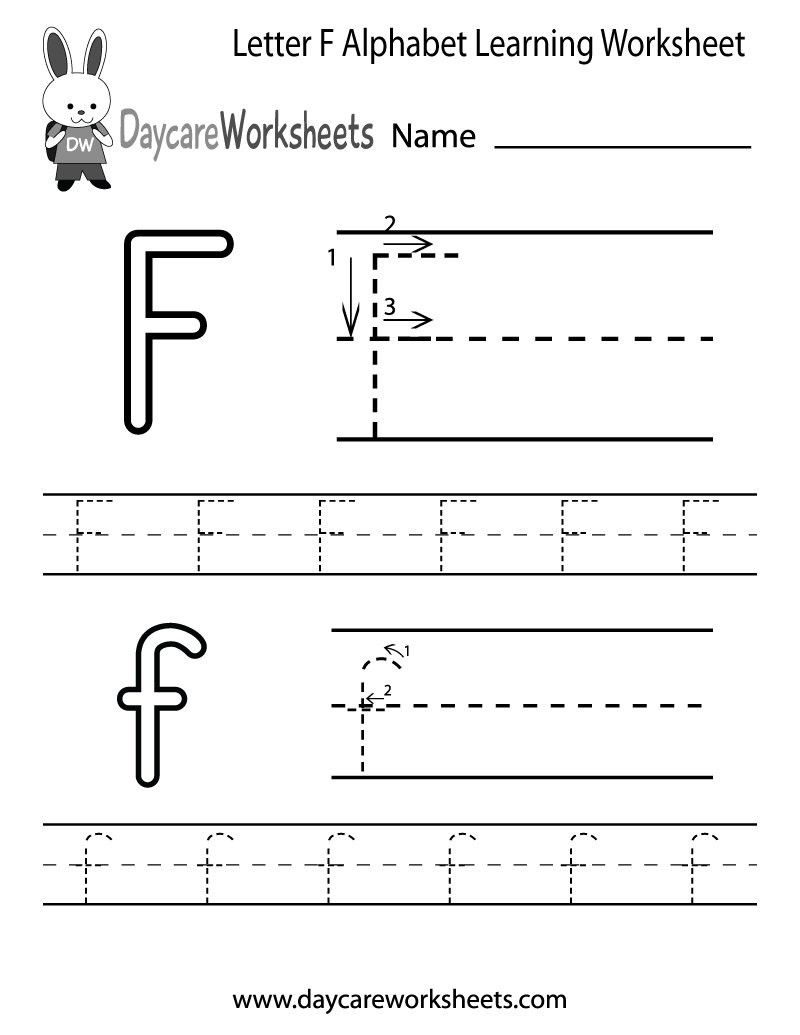 F Alphabet Worksheet