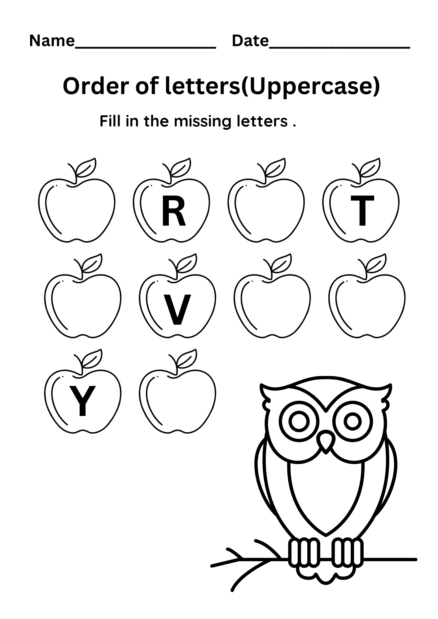 Missing Letter Alphabet Worksheet