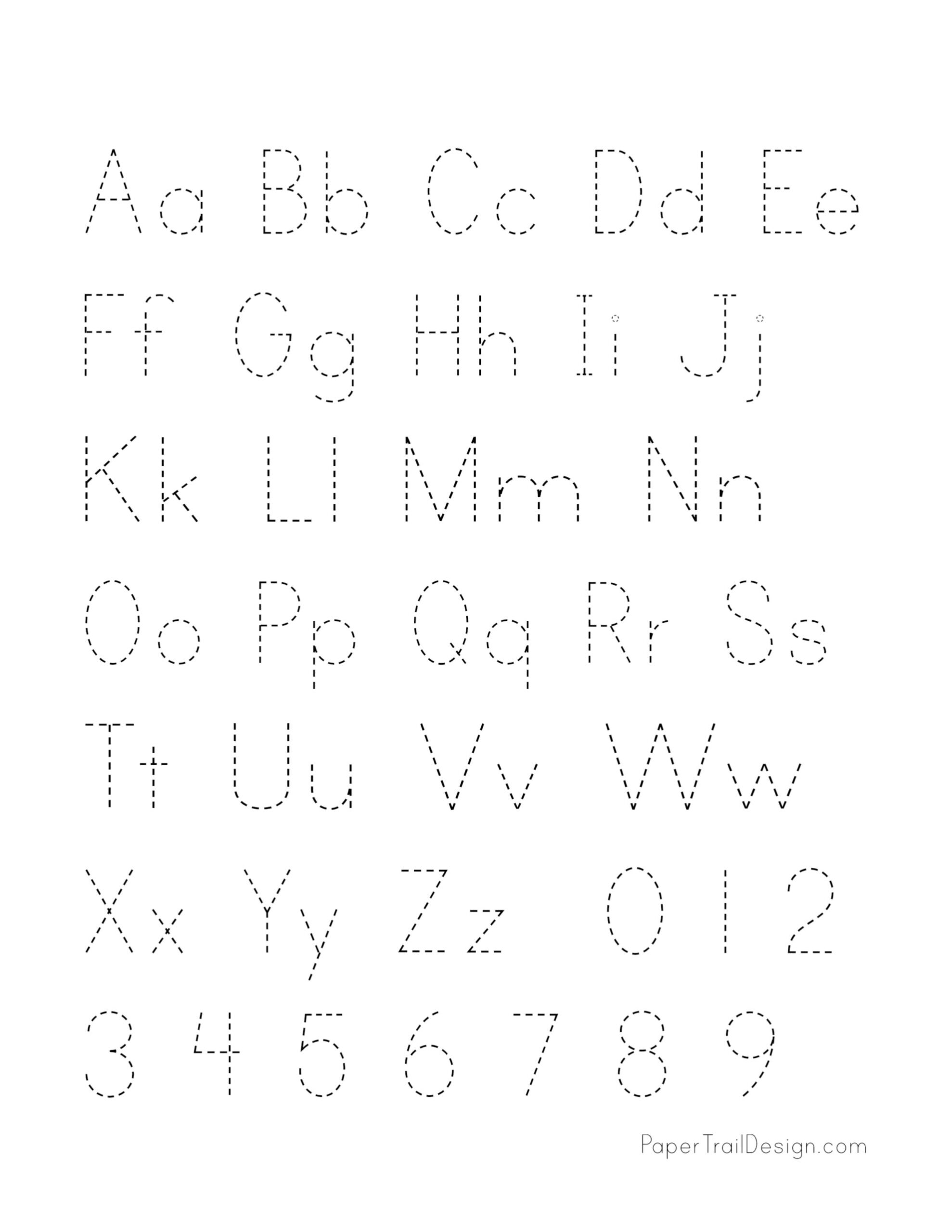 Free Printable Alphabet Handwriting Practice Sheets Paper Trail 