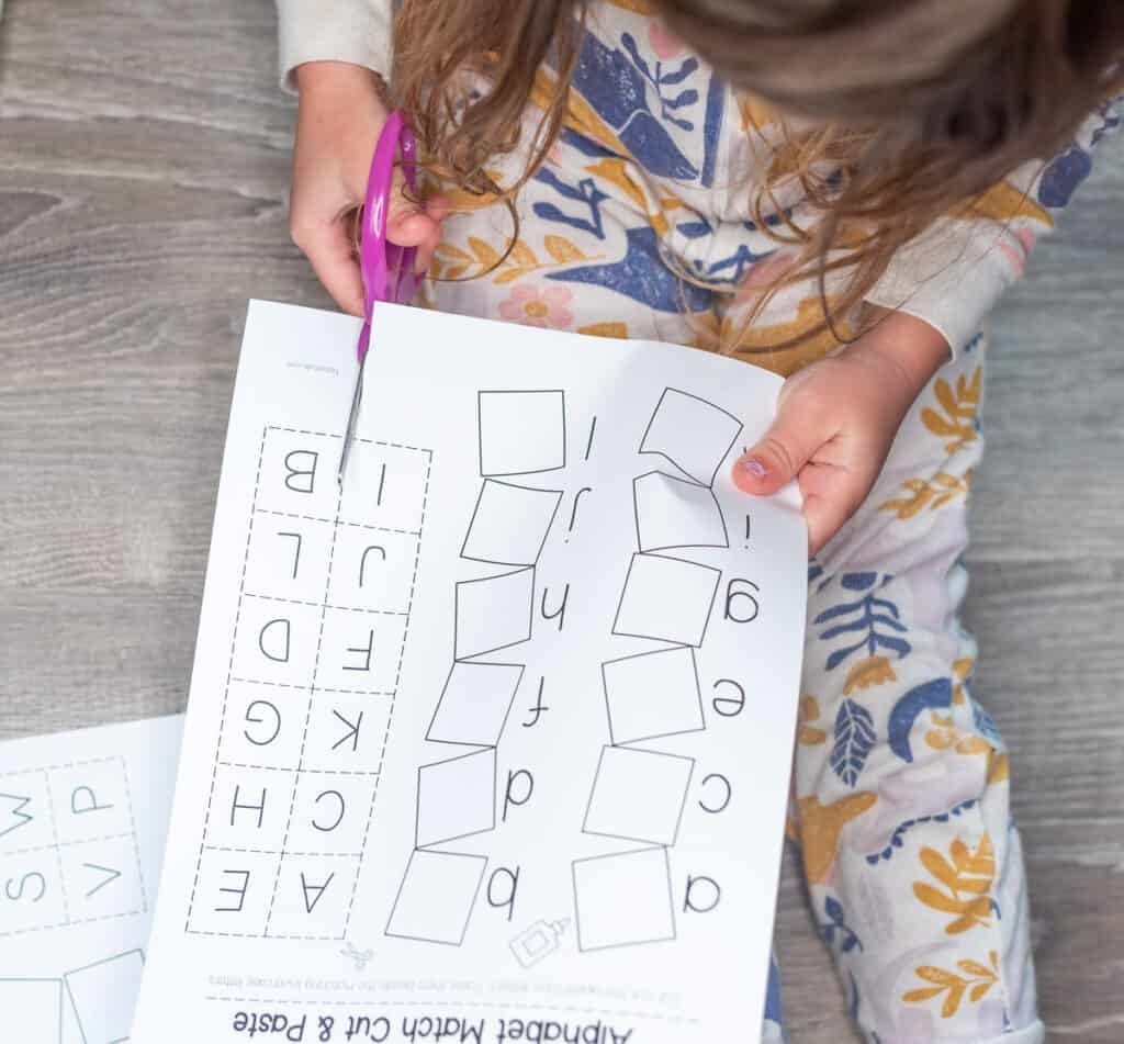 Free Printable Alphabet Matching Cut And Paste The Artisan Life