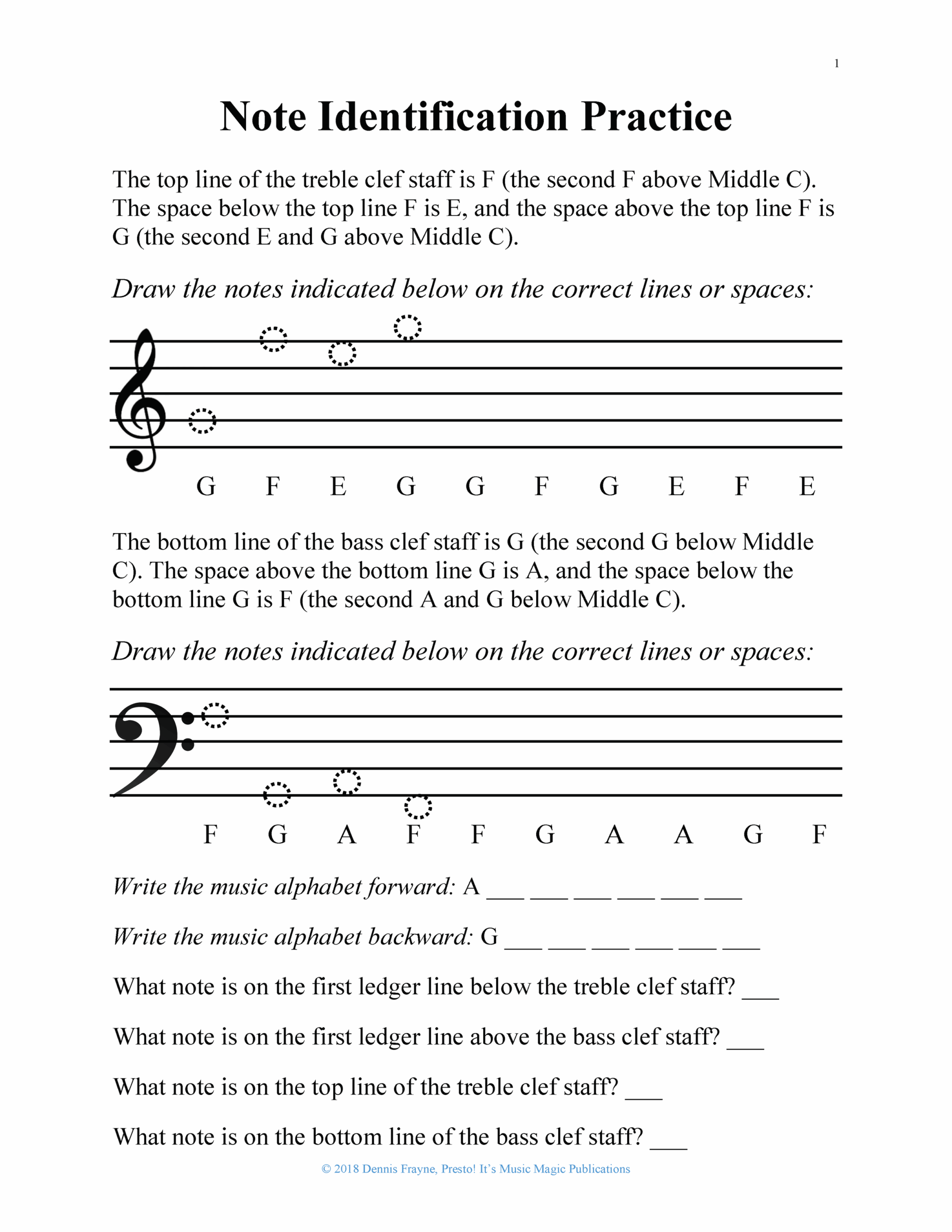 Musical Alphabet Worksheet