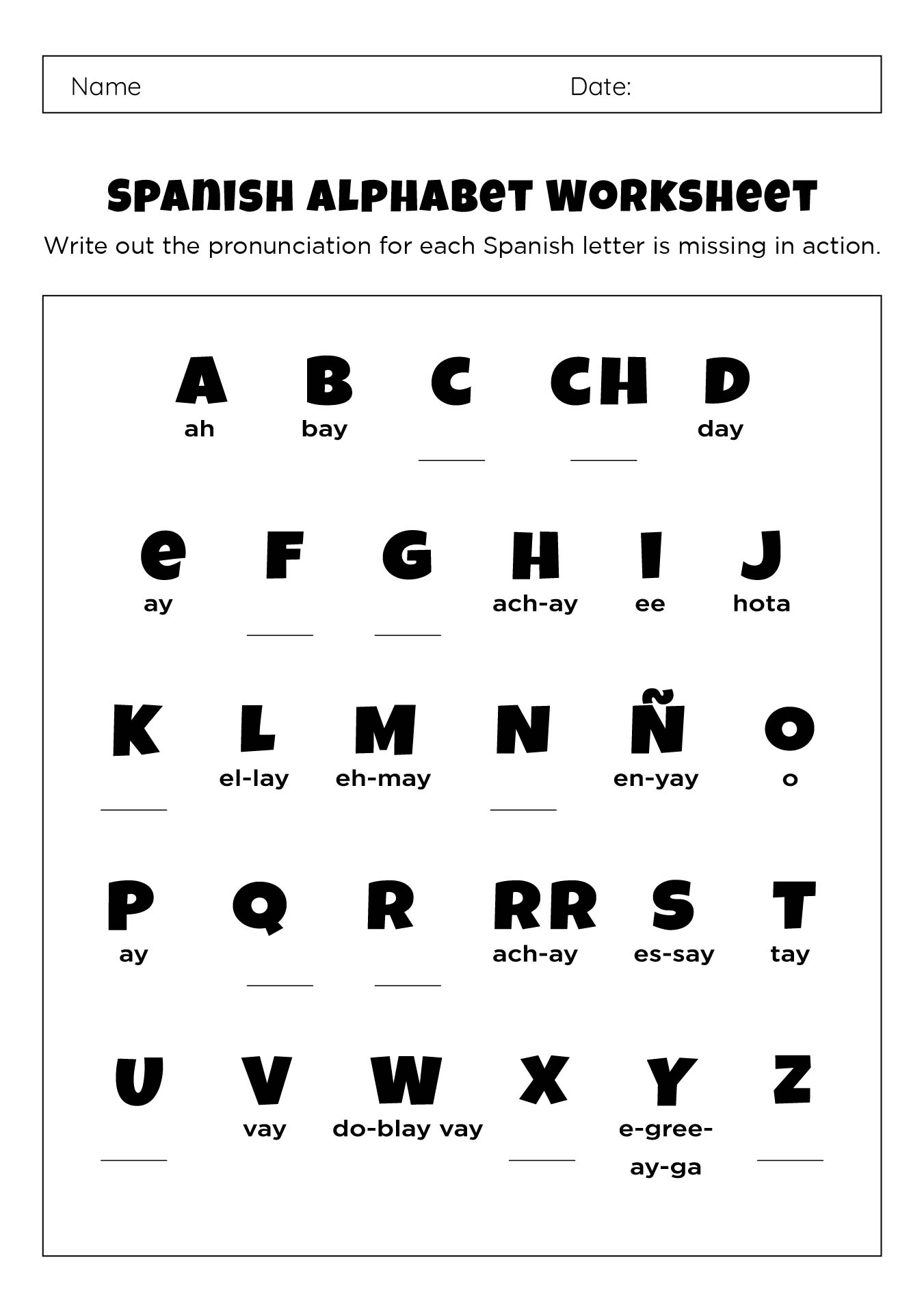 Free Printable Spanish Alphabet Tracing Worksheets The Artisan 