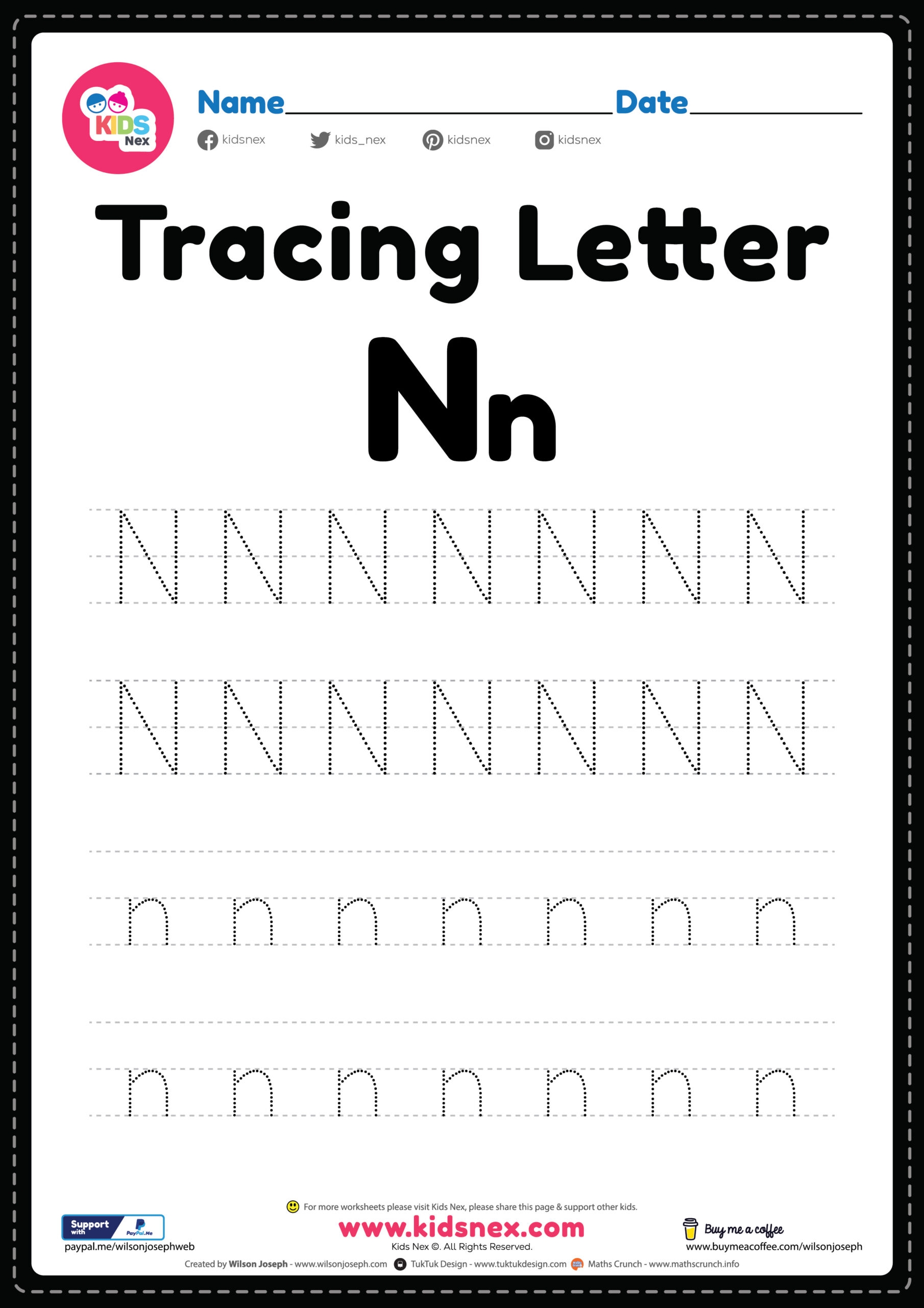 Alphabet N Worksheet