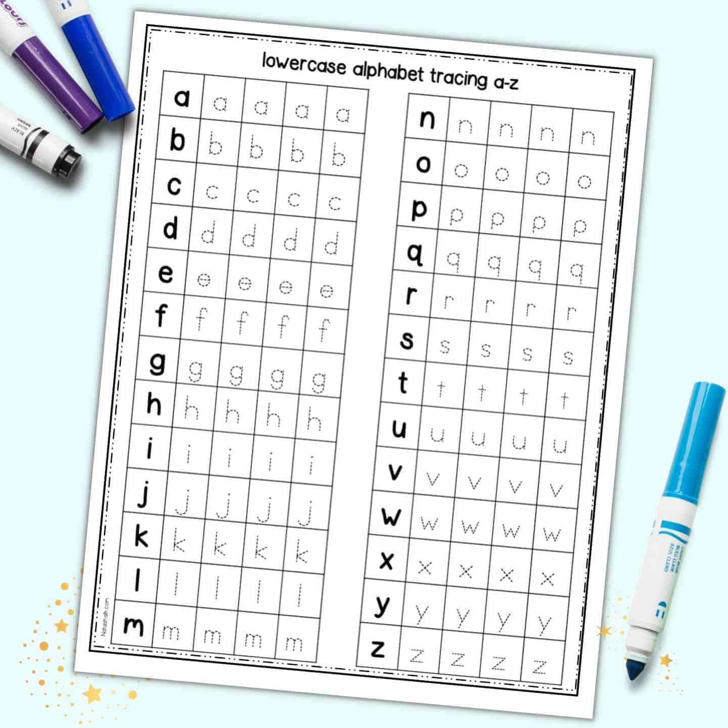 Free Lowercase Alphabet Tracing Worksheets