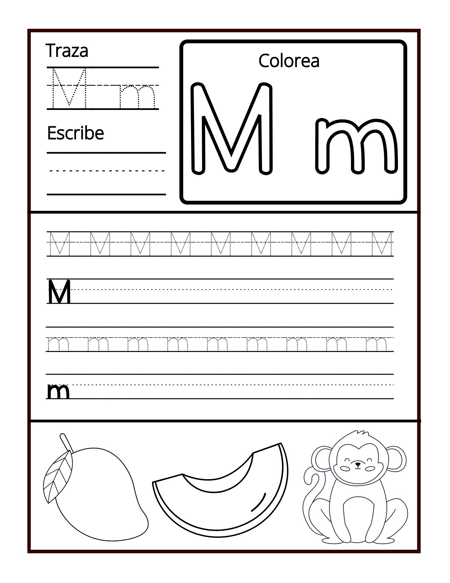 Spanish Alphabet Tracing Worksheet