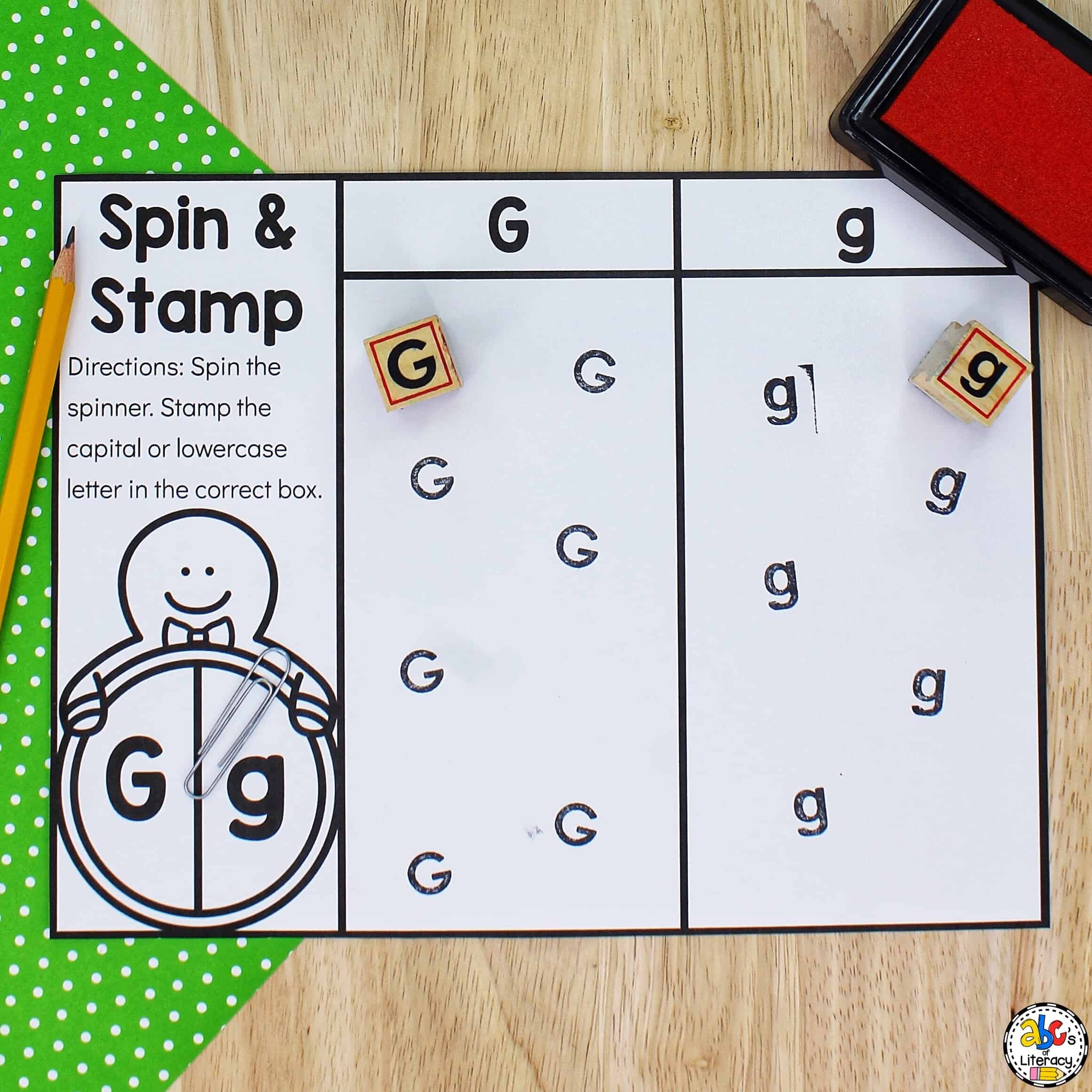 Gingerbread Man Spin U0026 Stamp Letters Activity For Preschoolers