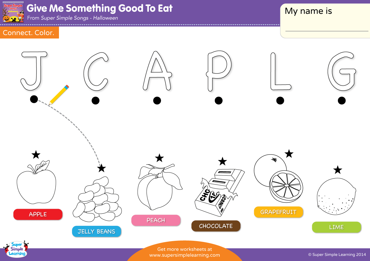 Give Me Something Good To Eat Worksheet Uppercase Letter Matching 1 Super Simple