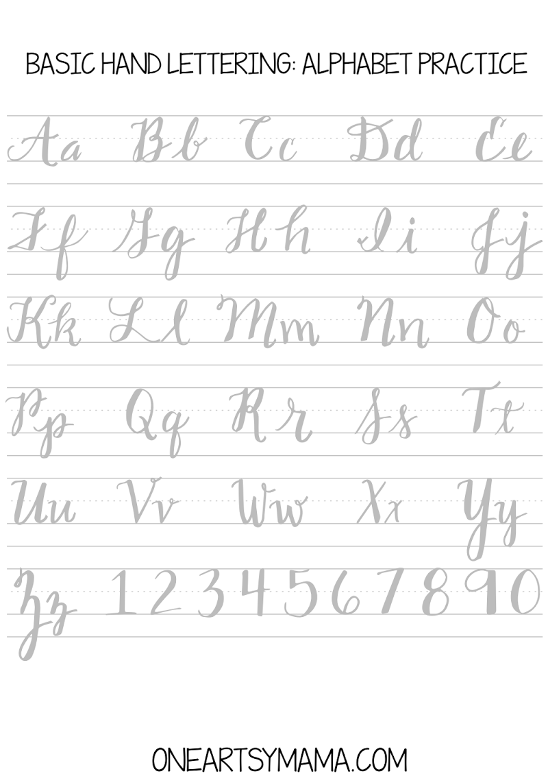 Free Hand Lettering Alphabet Worksheets Pdf