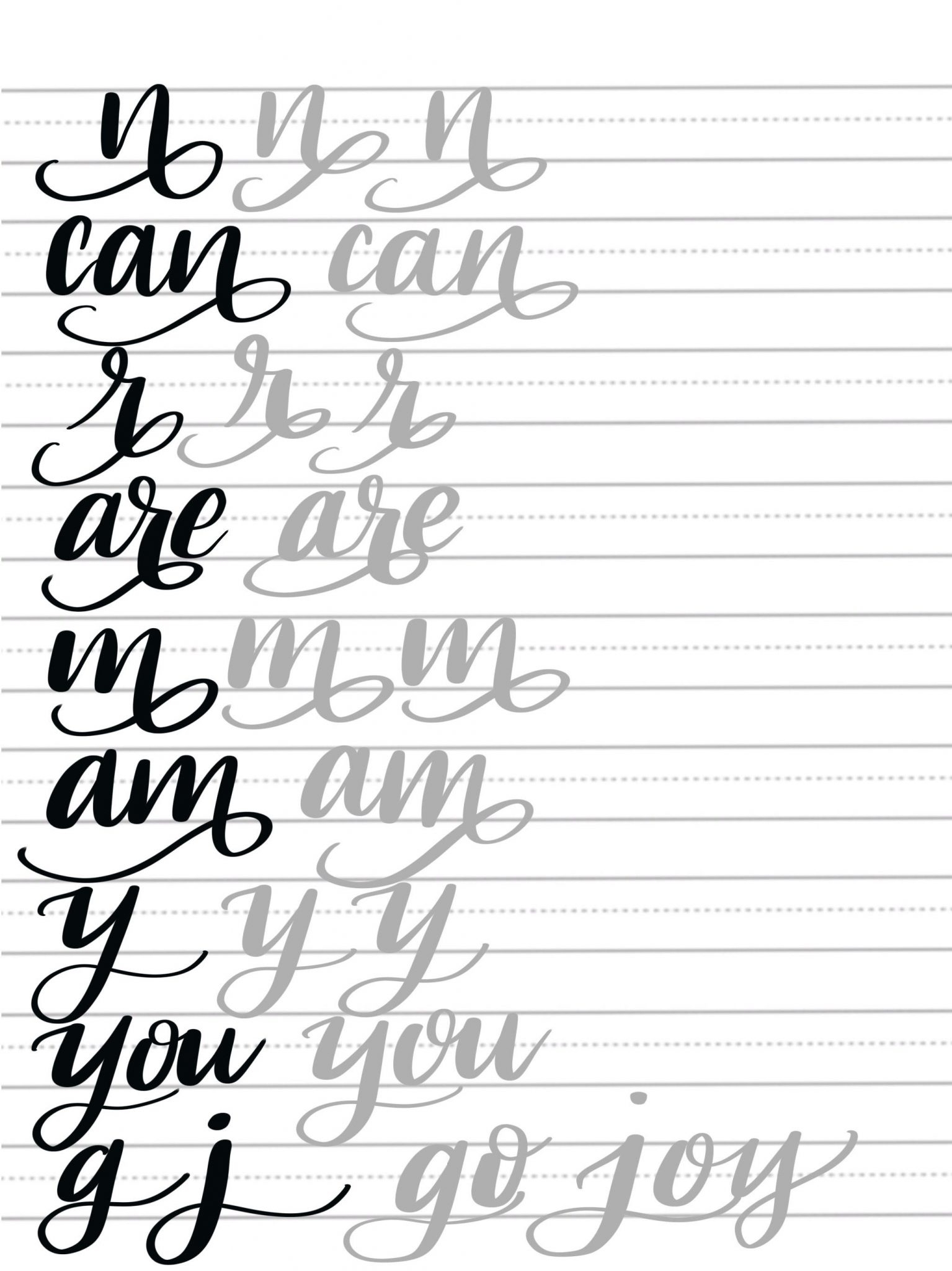 Flourish Alphabet Lettering Worksheet