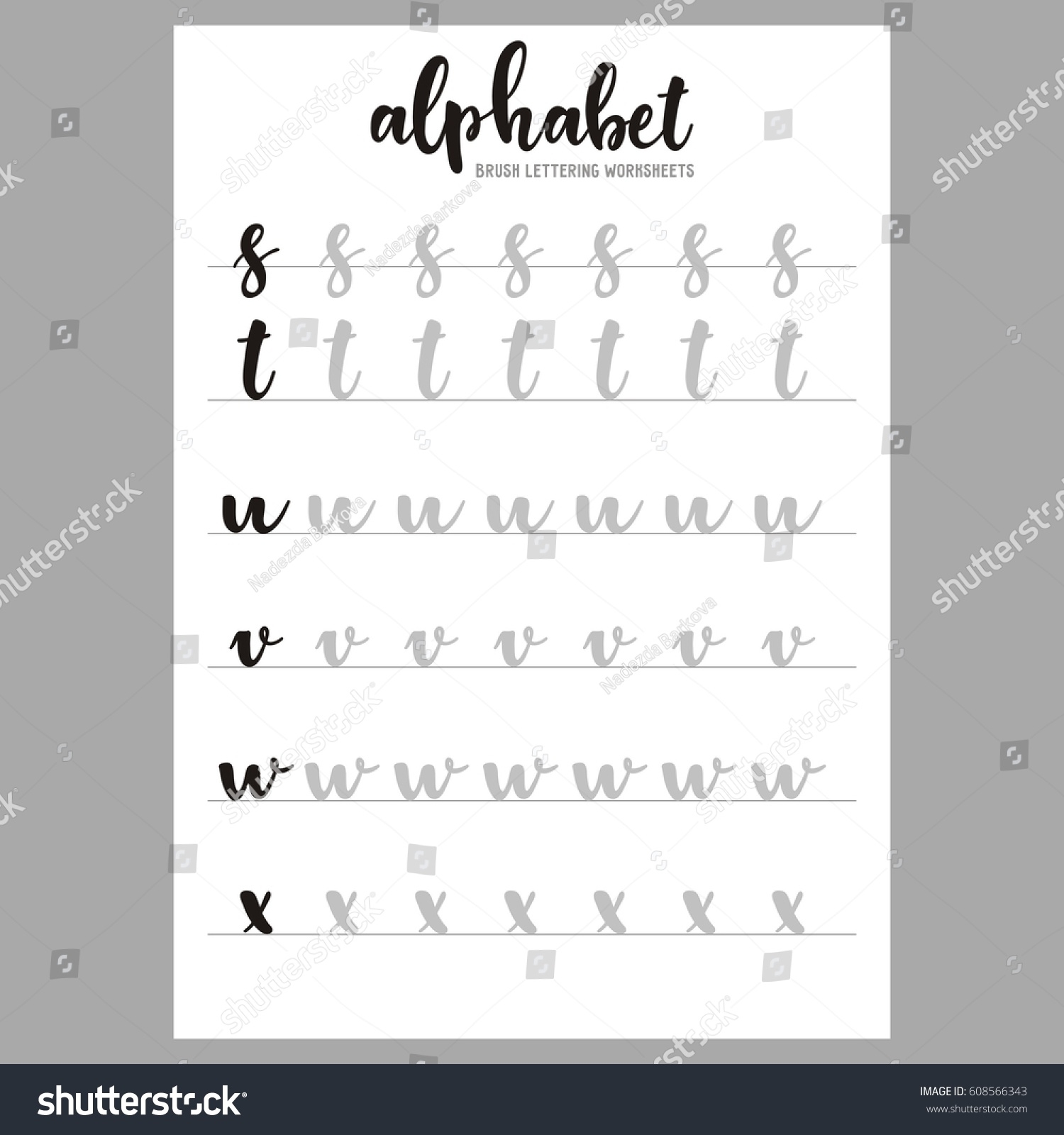 Hand Lettering Practice Worksheets Curly Sweet Months