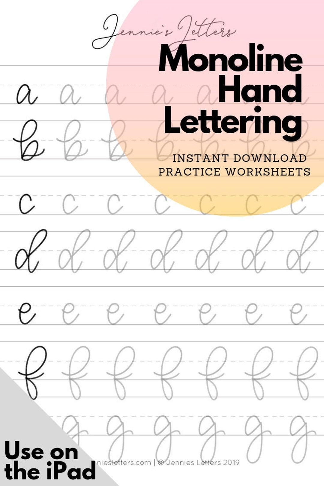 Script Alphabet Lettering Worksheet