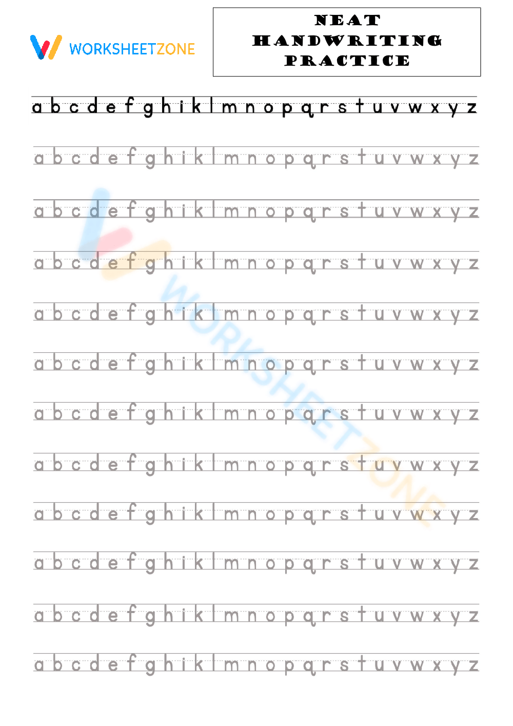 Handwriting Practice Worksheets Alphabet