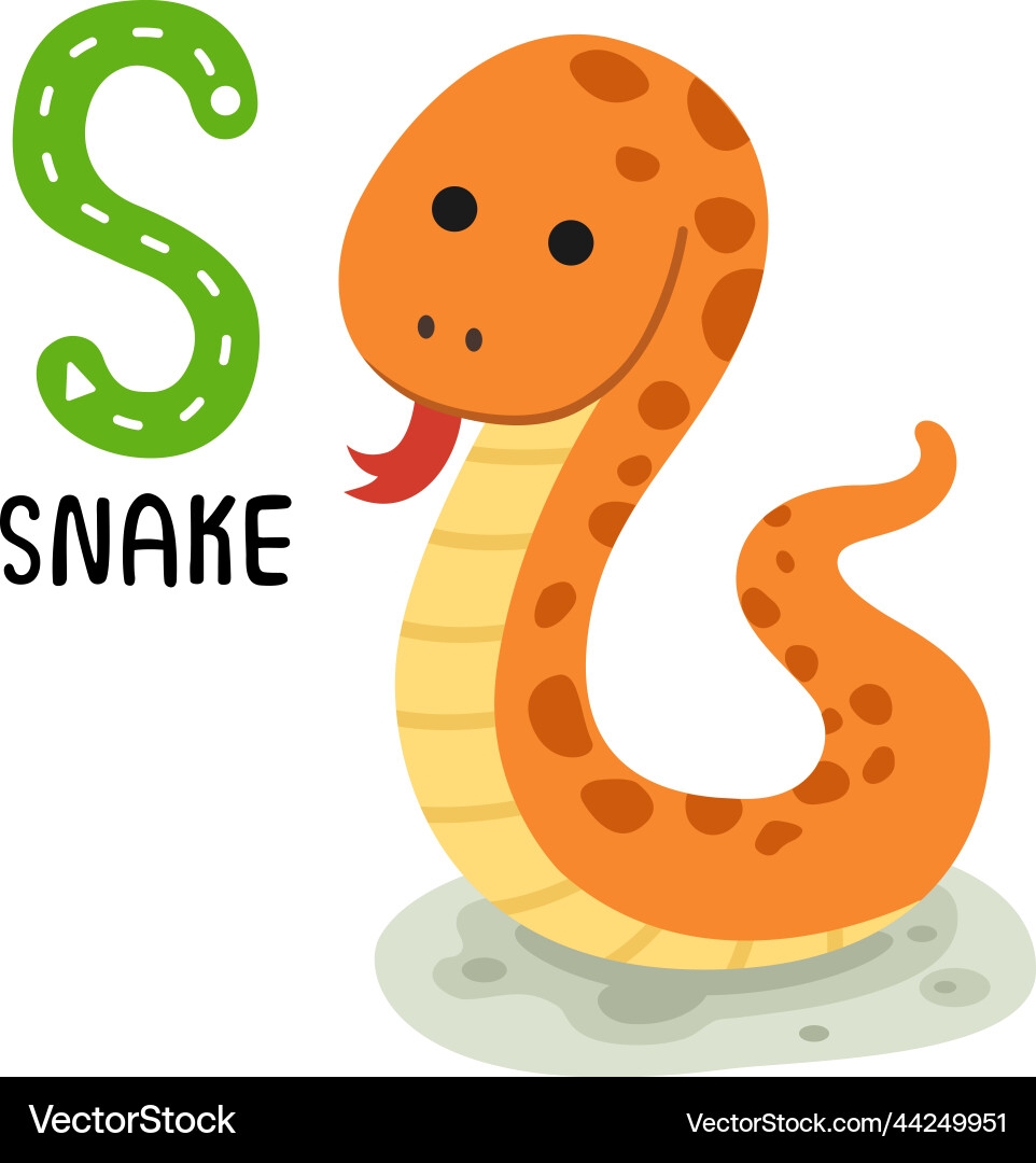 Isolated Animal Alphabet Letter S snake Royalty Free Vector
