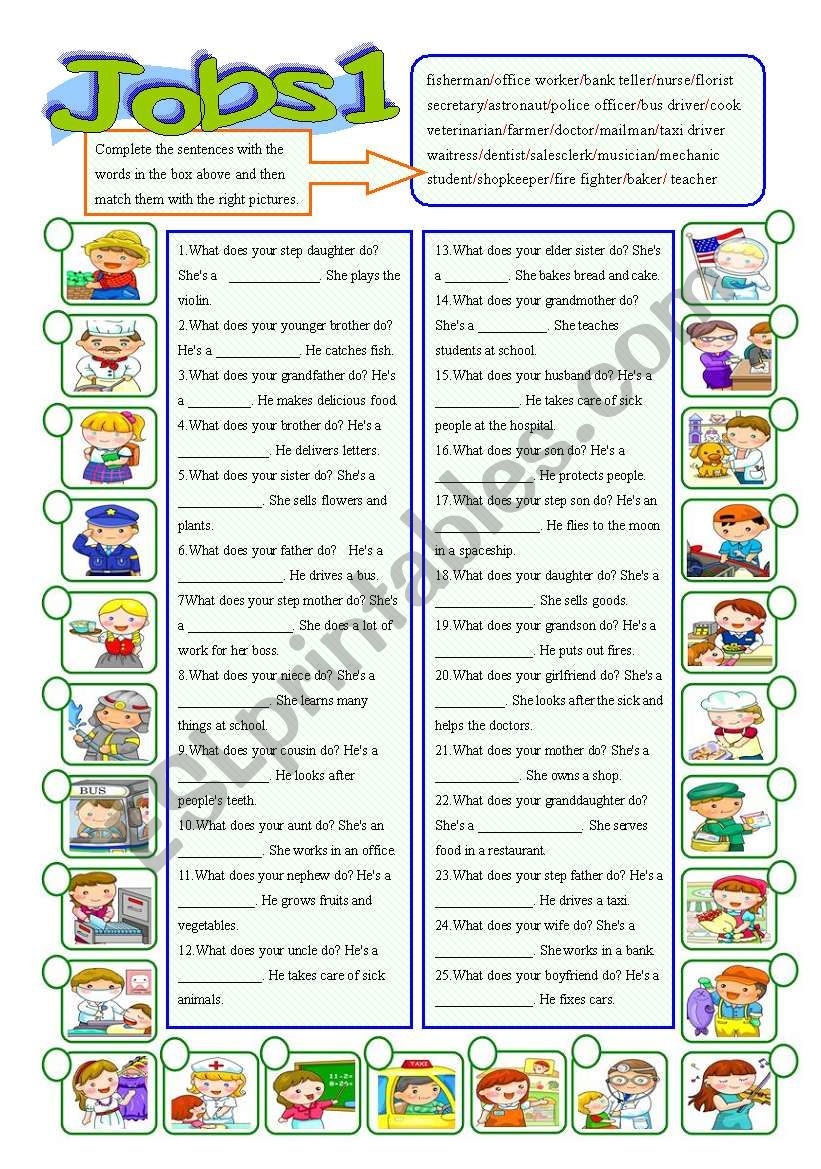 Jobs What Do They Do 2 Pages Fully Editable Answer Key ESL Worksheet By Cutemisswang