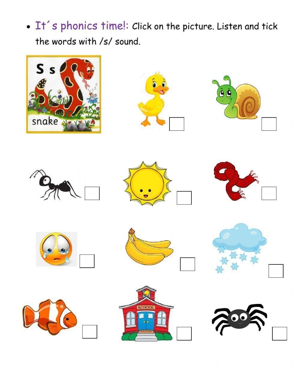 Jolly Phonics S Worksheet Live Worksheets Worksheets Library