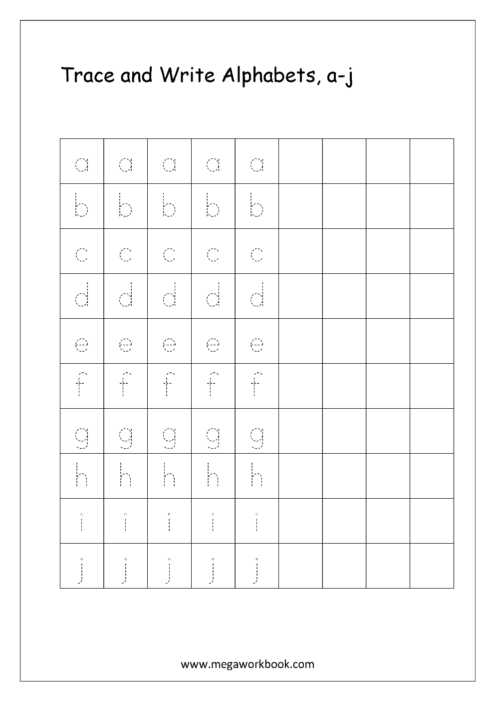 Alphabet Lowercase Writing Practice Worksheets Pdf
