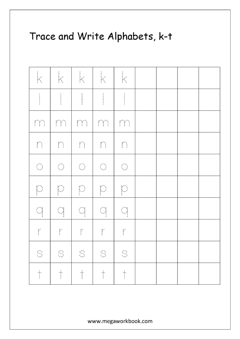 Kindergarten Alphabet Worksheets Free Printable Alphabet