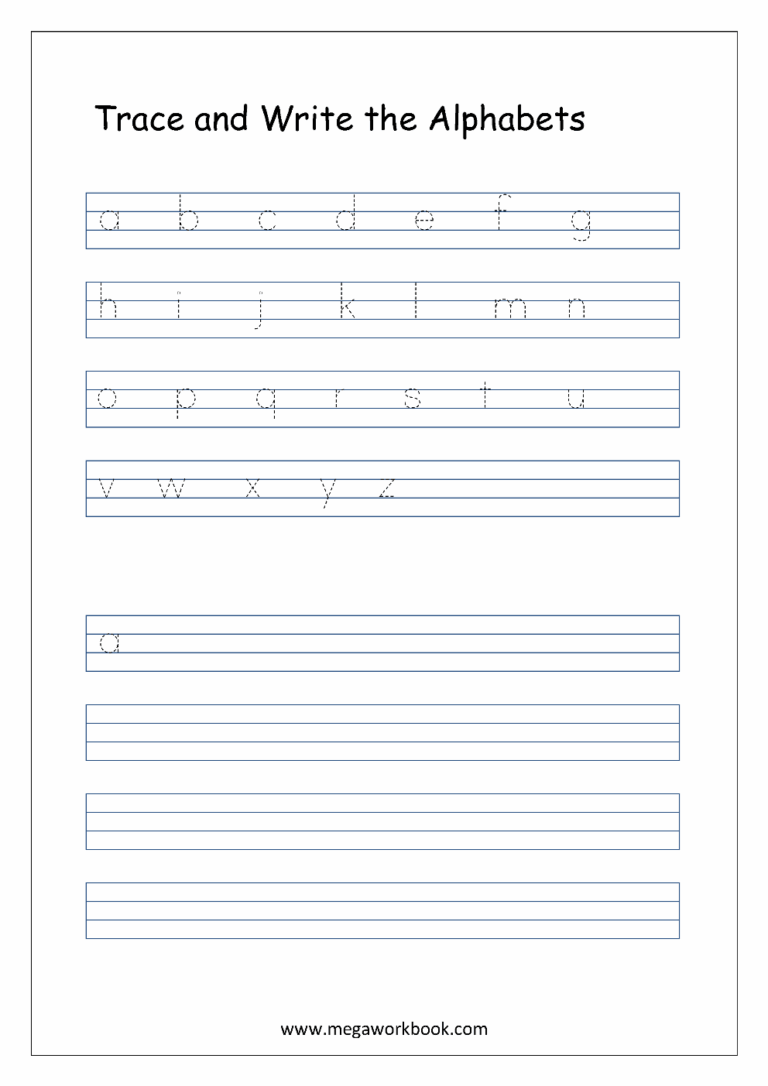 Kindergarten Alphabet Worksheets Free Printable Alphabet Worksheets Alphabet Writing Worksheets Small Letters Lowercase MegaWorkbook